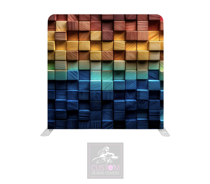 Wooden Block Lycra Pillowcase Backdrop Cover