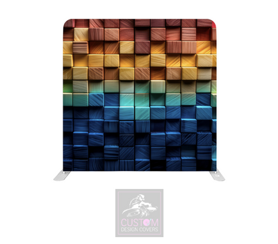 Wooden Block Lycra Pillowcase Backdrop Cover (DOUBLE SIDED)