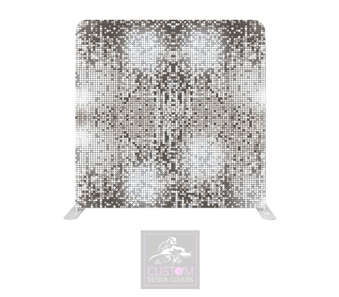Silver Mosaic Effect Lycra Pillowcase Backdrop Cover (DOUBLE SIDED)