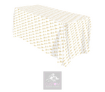 Mr & Mrs Gold on White Rectangle Table Cover