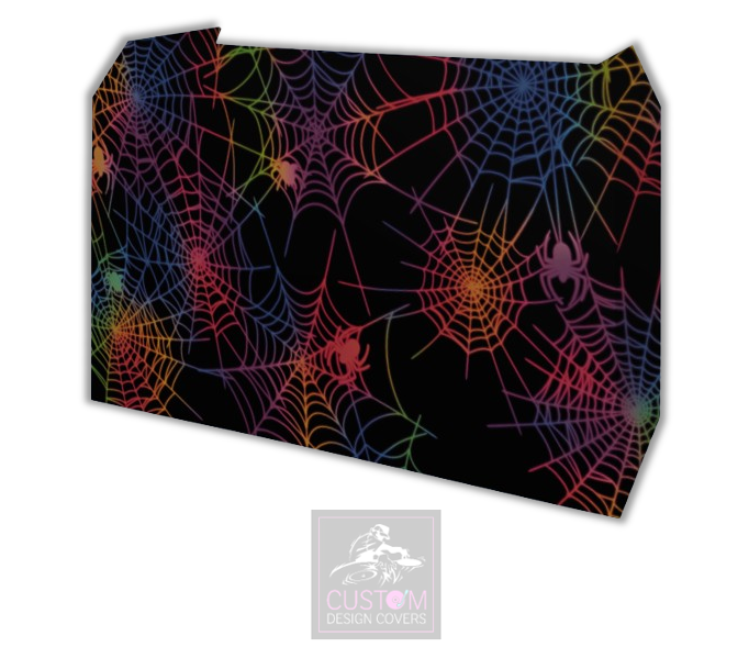 Halloween Multi-coloured UV Effect Spider Web Lycra DJ Booth Cover