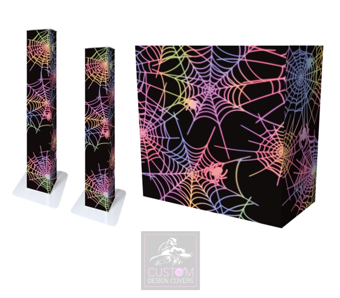 Colourful UV Effect Spider Webs on Black Bundle Combi