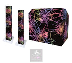 Halloween Multi-coloured UV Effect Spider Web Lycra DJ Booth Cover - (PACKAGE BUNDLE)