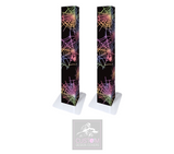 HALLOWEEN MULTI-COLOURED UV EFFECT SPIDER WEB PODIUM COVERS (PAIR)