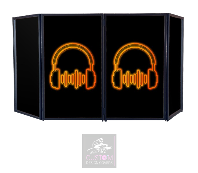 UV EFFECT ORANGE HEADPHONES DJ LYCRA FACADE PANELS 