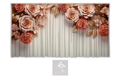 Peach Roses Backdrop Curtain