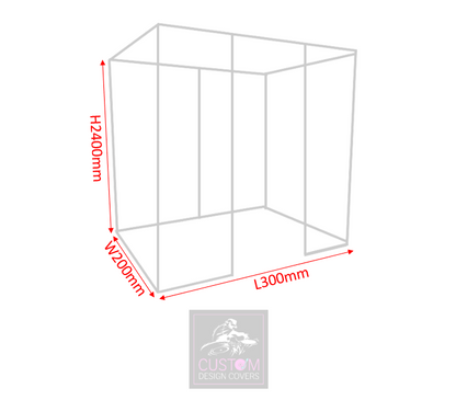 Wedding Heart & Vines- Black Photobooth Enclosure Cover