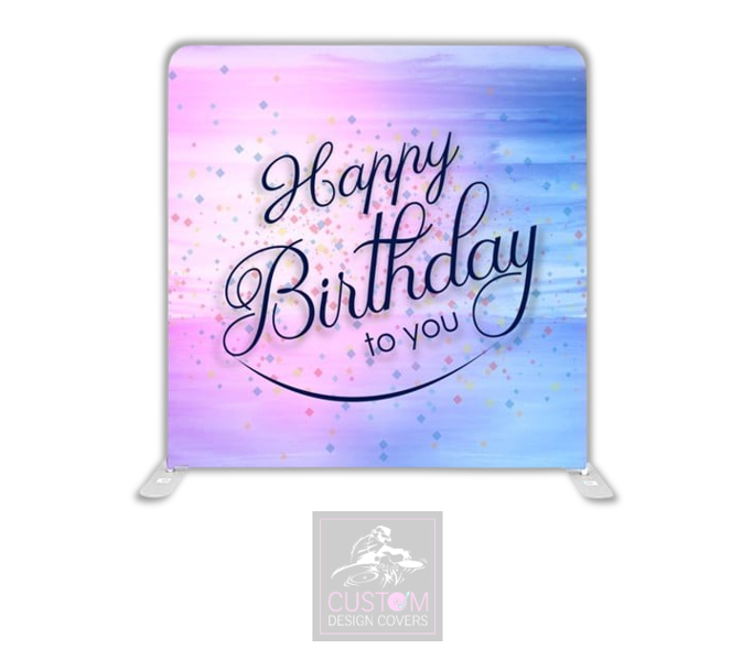 Happy Birthday Lycra Pillowcase Backdrop Cover