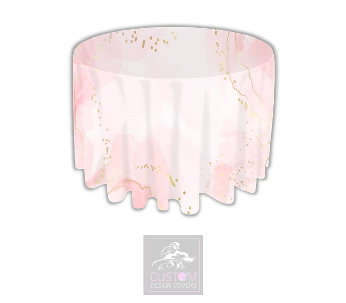 Pink Marble Round Table Cover 