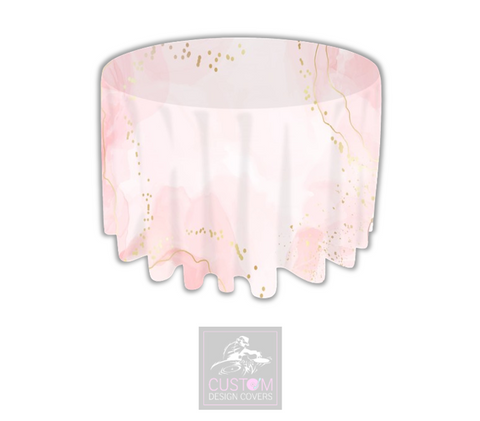 Pink Marble Round Table Cover 