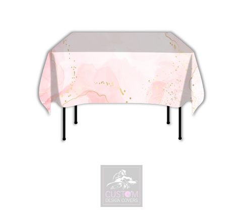 Pink Marble Square Table Cover