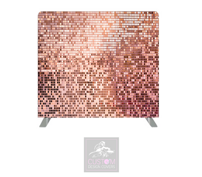 Rose Gold Mirror Wall Effect Lycra Pillowcase Backdrop Cover