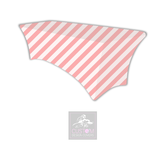 Pink Stripes Lycra Table Cover