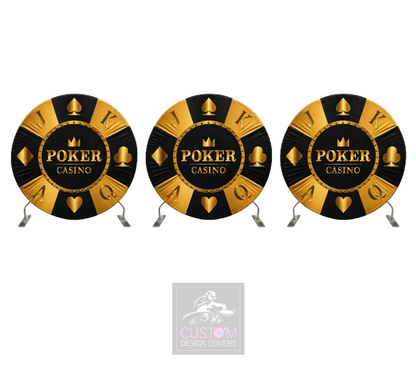 Casino Chip Full Circle Pillowcase Backdrop Covers x3