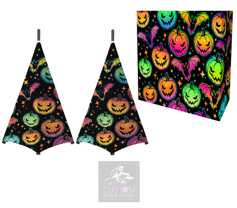 Halloween Pumpkin and Bats Lycra DJ Booth Cover (PACKAGE BUNDLES) - TRUSS 