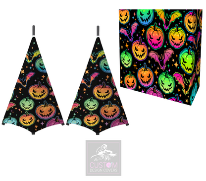 Halloween Pumpkin and Bats Lycra DJ Booth Cover (PACKAGE BUNDLE) - COMBI