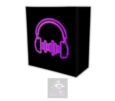 UV Effect Purple Headphones Lycra DJ Booth Covers 