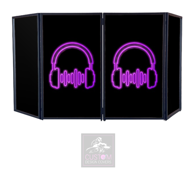 UV EFFECT PURPLE HEADPHONES DJ LYCRA FACADE PANELS