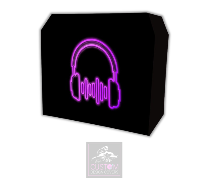UV Effect Purple Headphones Lycra DJ Booth Cover