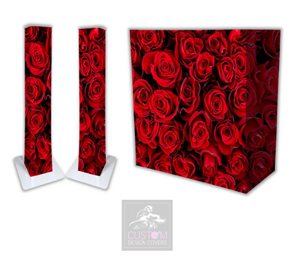 Red Roses Lycra DJ Booth Cover  (PACKAGE BUNDLE) 