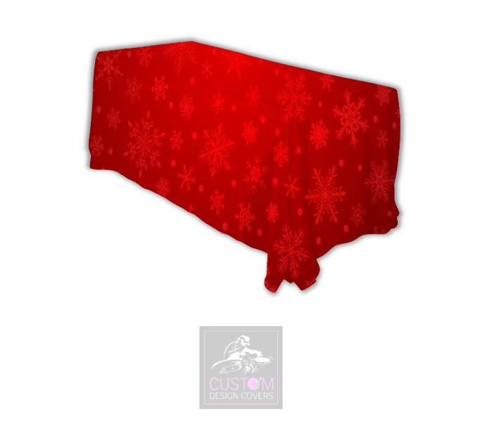 Red Snowflakes Rectangle Table Cover 