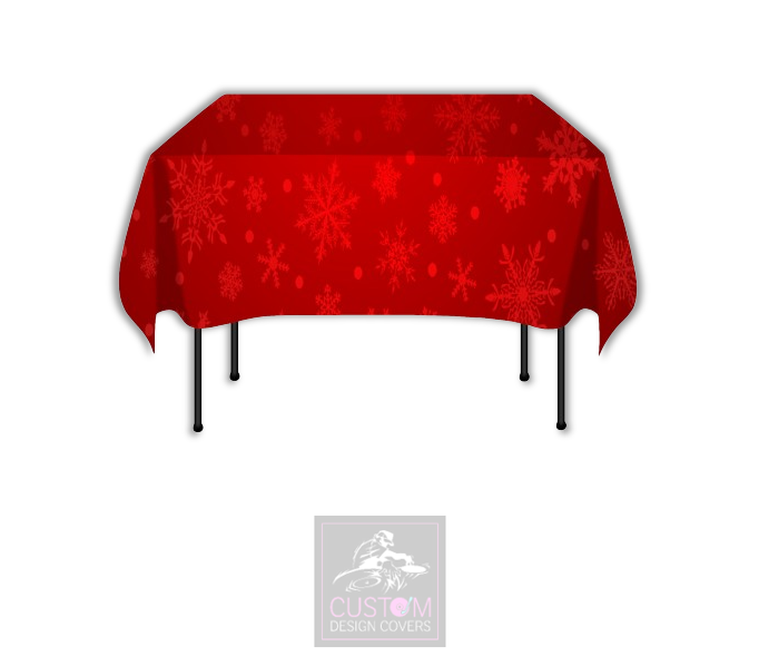 Red Snowflakes Square Table Cover