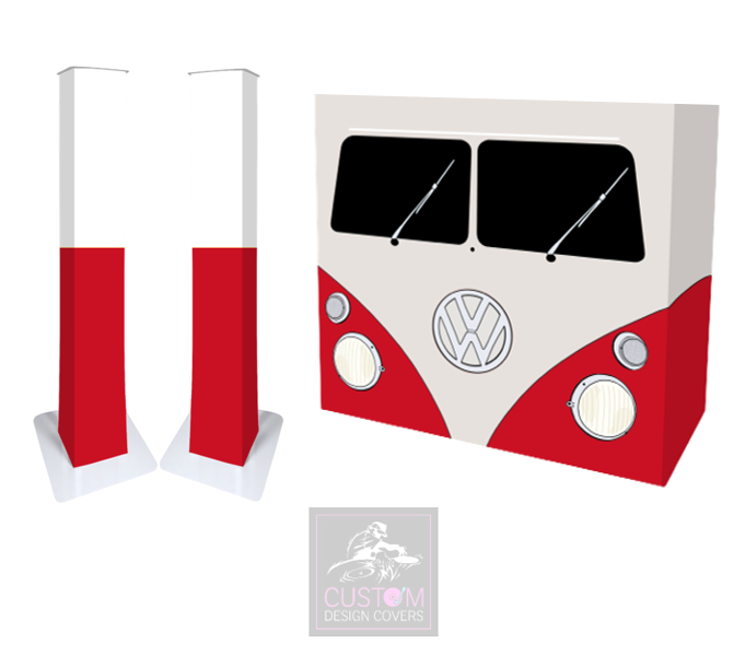 Red VW Camper Lycra DJ Covers (PACKAGE BUNDLES) - TRUSS 