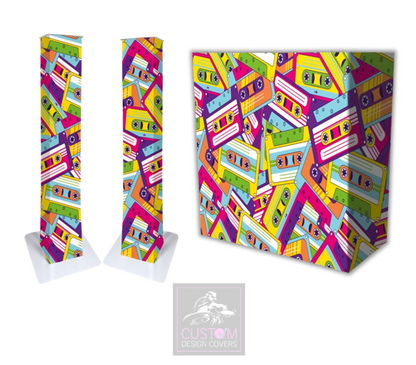 Retro Cassette Lycra DJ Booth Cover (PACKAGE BUNDLE) 