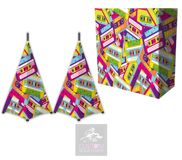 Retro Cassette Lycra DJ Booth Cover (PACKAGE BUNDLE) 