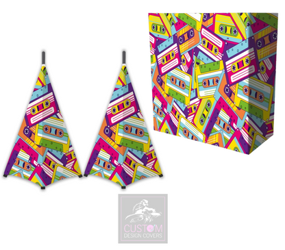 Retro Cassette Lycra DJ Booth Cover (PACKAGE BUNDLE) 