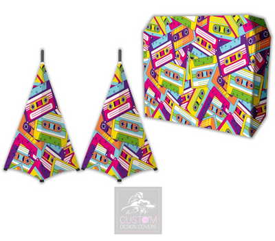 Retro Cassette Lycra DJ Booth Cover (PACKAGE BUNDLE) 