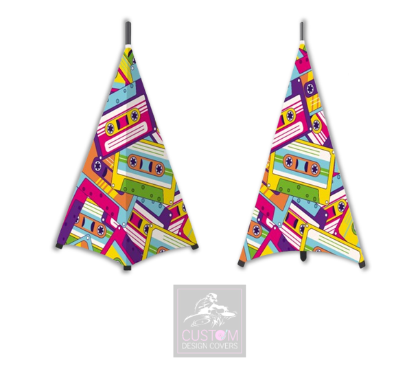 Retro Cassette Lycra DJ Booth Cover (PACKAGE BUNDLE)