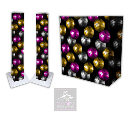 Retro Mirror Balls Lycra DJ Booth Cover (PACKAGE BUNDLE) 