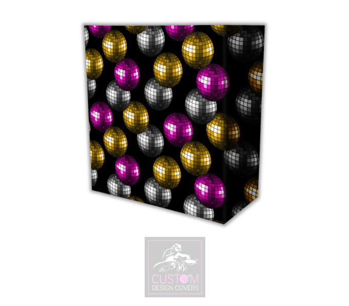 Retro Mirror Balls Lycra DJ Booth Cover 