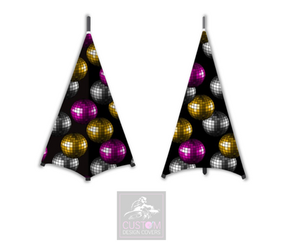 Retro Mirror Balls Speaker Stand Lycra Covers 