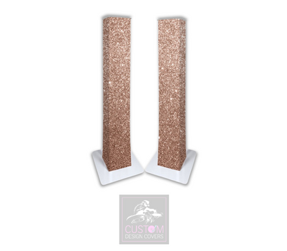 Rose Gold Glitter Effect Lycra Podiums (PAIR) 