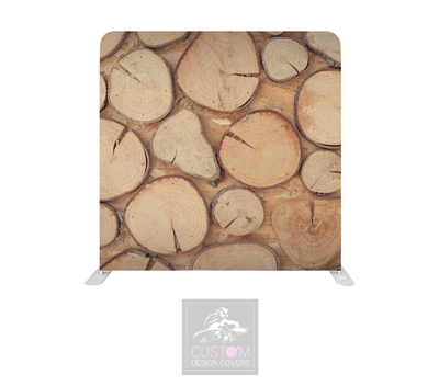 Log Slices Effect Lycra Pillowcase Backdrop Cover