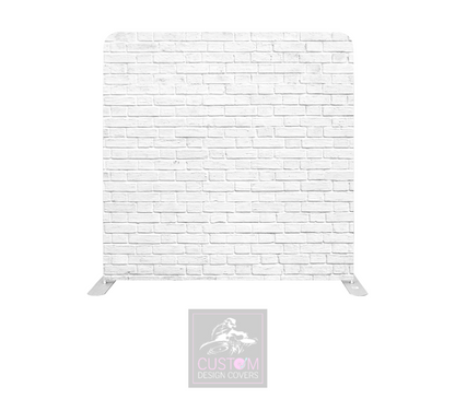 White Brick Wall Lycra Pillowcase Backdrop Cover