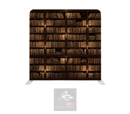 Old Bookshelf Lycra Pillowcase Backdrop Cover