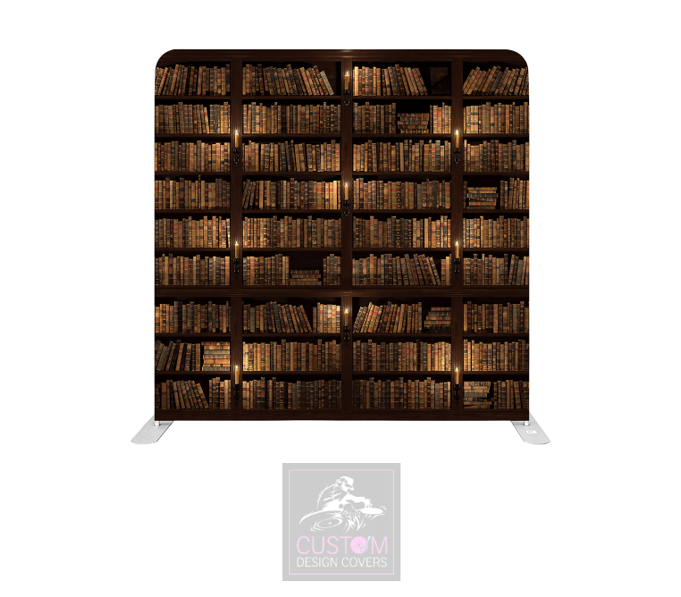 Old Bookshelf Lycra Pillowcase Backdrop Cover