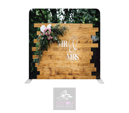 Mr & Mrs Rustic Lycra Pillowcase Backdrop Cover (DOUBLE SIDED)
