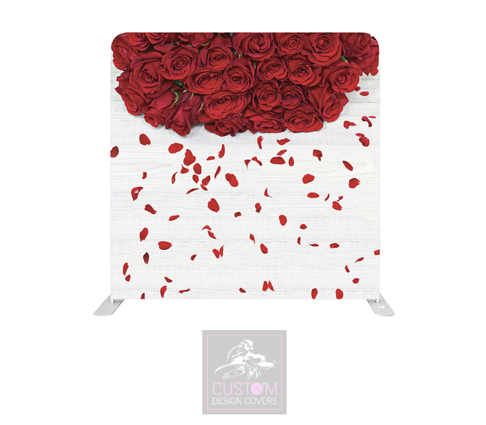 Rose Petals on Rustic Lycra Pillowcase Backdrop Cover (DOUBLE SIDED)