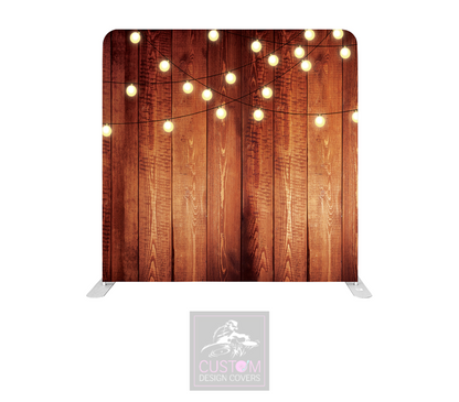 Festoon Lighting on Rustic Lycra Pillowcase Backdrop Cover (DOUBLE SIDED)