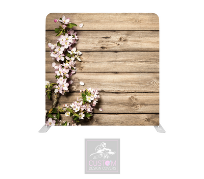Floral on Rustic Lycra Pillowcase Backdrop Cover (DOUBLE SIDED)