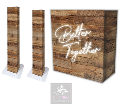 Rustic Better Together Lycra DJ Booth Cover (PACKAGE BUNDLE) - COMBI