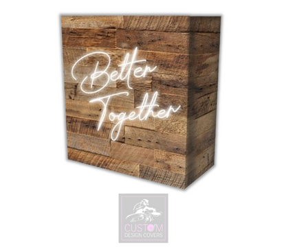 Rustic Better Together Lycra DJ Booth Cover (PACKAGE BUNDLE)