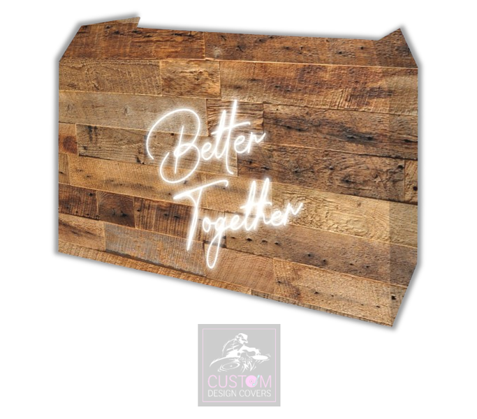 Rustic Better Together Lycra DJ Booth Cover (PACKAGE BUNDLE)