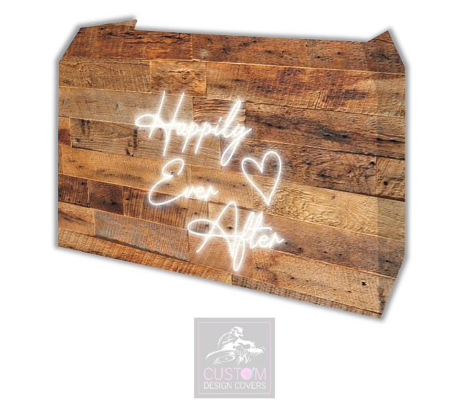 Rustic Happily Ever After Lycra DJ Booth Cover (PACKAGE BUNDLE)