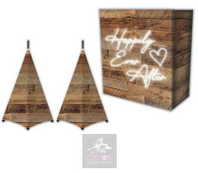 Rustic Happily Ever After Lycra DJ Booth Cover (PACKAGE BUNDLE) - COMBI