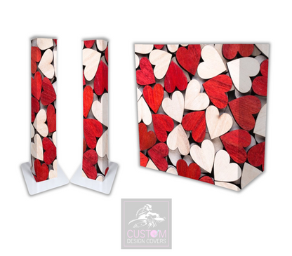 Rustic Hearts Lycra DJ Booth Cover  (PACKAGE BUNDLE)